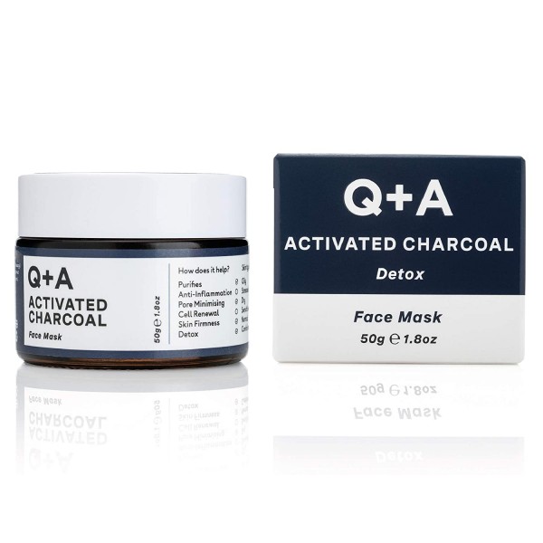 Q+A aktivni ugalj maska za lice za detoksifikaciju, čistu i zdravu kožu 50g